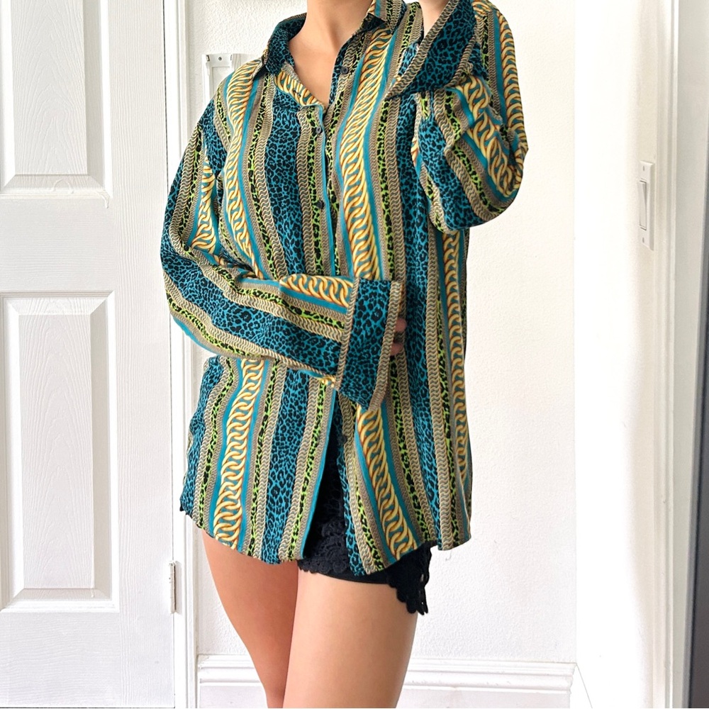 Bold Zara Button Down Chain Leopard